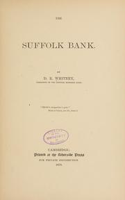 Cover of: Suffolk bank.