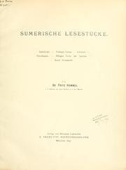 Cover of: Sumerische Lesestücke by Fritz Hommel