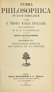 Cover of: Summa philosophica in usum scholarum. by Thoma Maria Zigliara