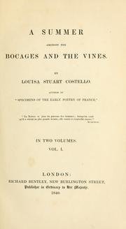 Cover of: A summer amongst the Bocages and the vines.