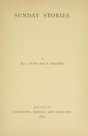 Cover of: Sunday stories / by Howard N. Brown