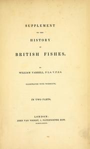 Cover of: Supplement to the History of British fishes by William Yarrell