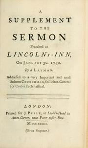 Cover of: supplement to the sermon preached at Lincoln