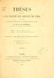 Cover of: Sur les courbes de genre un. by Georges Humbert