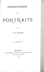 Cover of: Biographies et portraits
