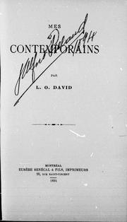 Cover of: Mes contemporains by L.-O David