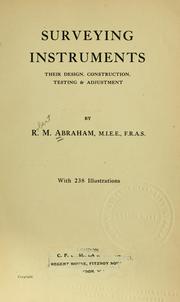 Cover of: Surveying instruments by Robert Morrison Abraham