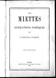 Cover of: Les miettes by H. R. Casgrain