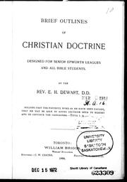 Cover of: Brief outlines of Christian doctrine: designed for senior Epworth leagues and all Bible students