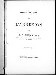 Cover of: Considérations sur l'annexion