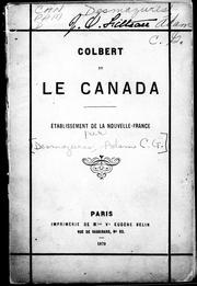Colbert et le Canada by Adam Charles Gustave Desmazures
