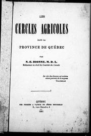 Cover of: Les cercles agricoles dans la province de Québec