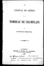 Cover of: Le journal de Québec et le tombeau de Champlain by Stanislas Drapeau