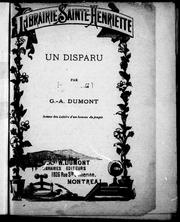 Cover of: Un disparu by G. A. Dumont