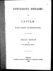 Cover of: Contagious diseases of cattle: prize essay