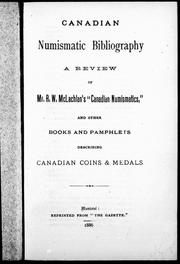 Cover of: Canadian numismatic bibliography by 