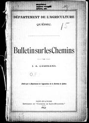 Bulletin sur les chemins by J. A. Camirand