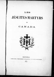 Cover of: Les Jésuites-martyrs du Canada