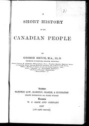Cover of: A short history of the Canadian people by George Bryce.