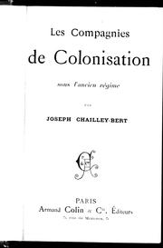 Cover of: Les compagnies de colonisation sous l'ancien régime