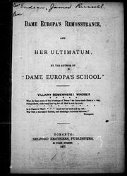 Cover of: Dame Europa's remonstrance and her ultimatum