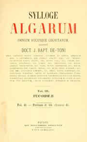 Cover of: Sylloge algarum omnium hucusque cognitarum