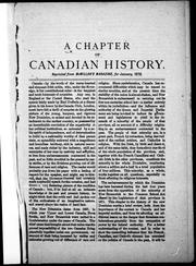 Cover of: A chapter of Canadian history by 