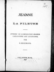 Jeanne la fileuse by Honoré Beaugrand