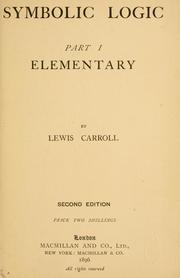 Cover of: Symbolic logic by Lewis Carroll