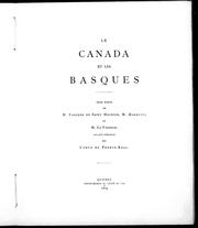 Cover of: Le Canada et les Basques by Narcisse Henri Edouard Faucher de Saint-Maurice