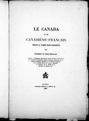 Cover of: Le Canada et les Canadiens-français pendant la guerre franco-prussienne