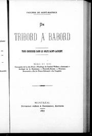 Cover of: De tribord à bâbord by Narcisse Henri Edouard Faucher de Saint-Maurice