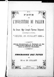Fête de l'investiture du pallium à Sa Grâce Mgr Joseph-Thomas Duhamel, archevêque d'Ottawa, jeudi 29 juillet 1886