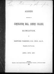 Cover of: Address delivered in Convocation Hall, Queen