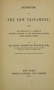Synonyms of the New Testament by Richard Chenevix Trench