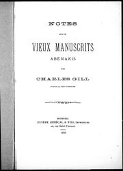 Cover of: Notes sur de vieux manuscrits abénakis by Charles Gill