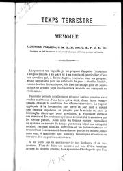 Cover of: Temps terrestre: mémoire