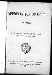 Cover of: Appreciation of gold: an essay