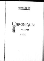 Cover of: Chroniques de lundi de Françoise by Françoise.