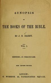 Cover of: Synopsis of the books of the Bible