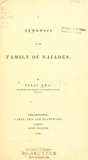 Cover of: A synopsis of the family of Naiades. by Isaac Lea