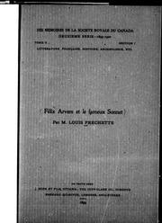 Félix Arvers et le fameux sonnet by Louis Honoré Fréchette