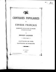 Cover of: Cantiques populaires du Canada français