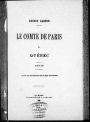 Cover of: Le comte de Paris à Québec: récit