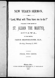 Cover of: New Year's sermon, "Lord, what wilt Thou have me to do?" by T. Bedford-Jones