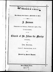 Cover of: The charity that covers a multitude of sins: a sermon preached on Sunday, February 23rd, 1879, Quinquagesima, in the Church of St. Alban the Martyr, Ottawa