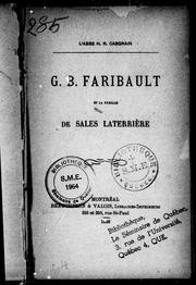 Cover of: G. B. Faribault et la famille de Sales Laterrière
