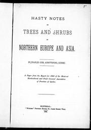 Cover of: Hasty notes on trees and shrubs of northern Europe and Asia