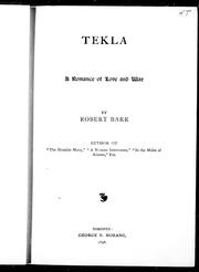 Cover of: Tekla by Robert Barr