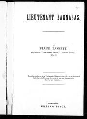 Cover of: Lieutenant Barnabas by Frank Barrett